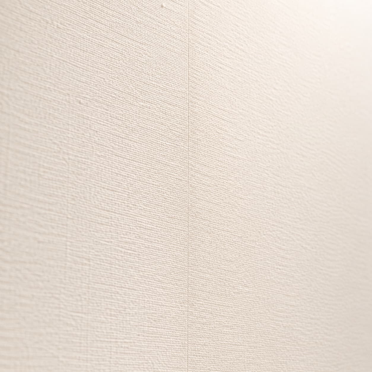 Textured wallpaper with a seam raked by side light